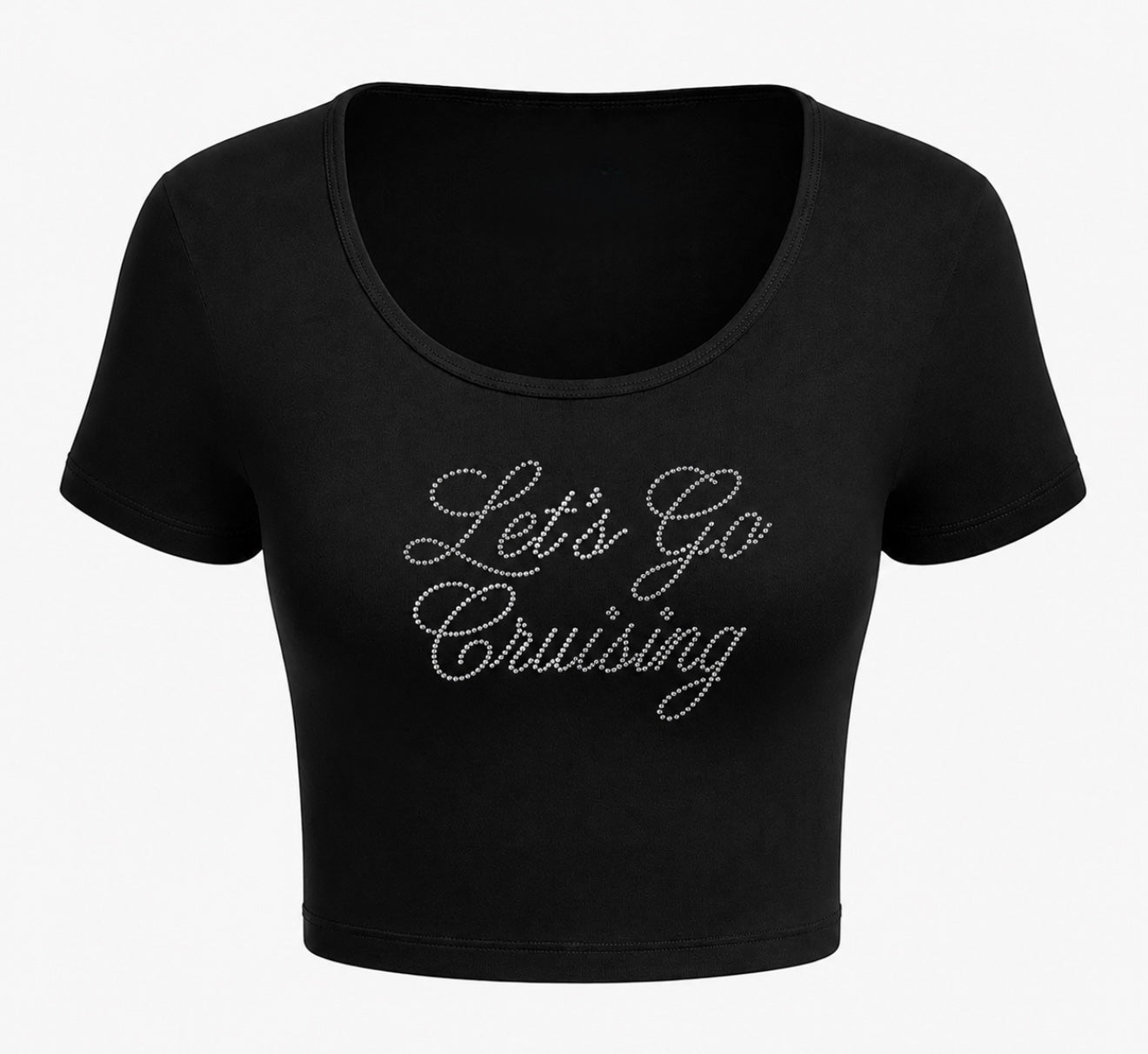 Let’s Go Cruising Rhinestone Crop Top