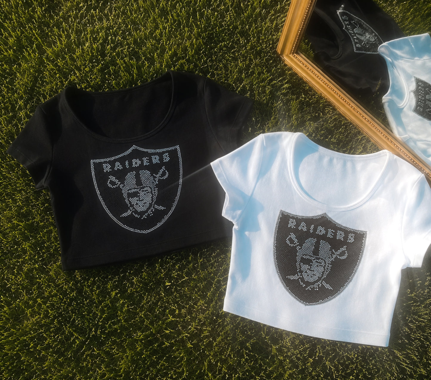 Raiders Rhinestone Crop Top