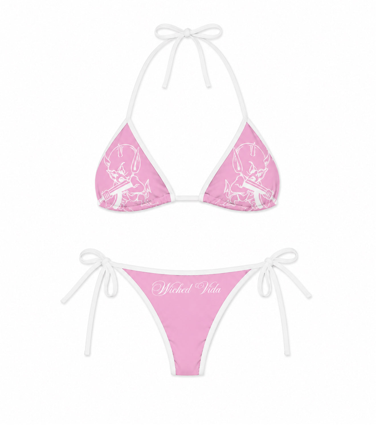 Wicked Vida Hot Stuff Bikini Set - Pink