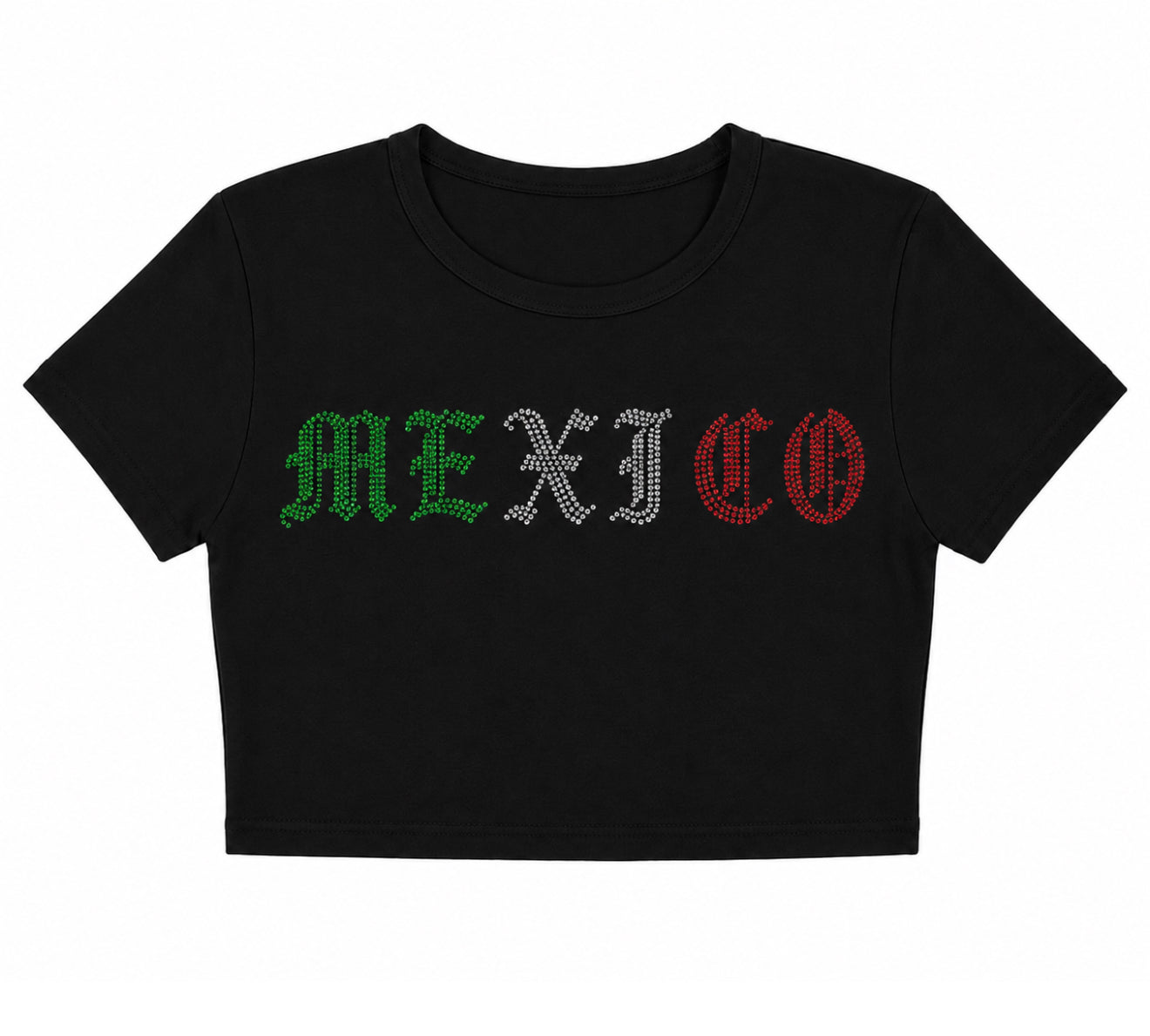 Mexico Rhinestone Crop Top