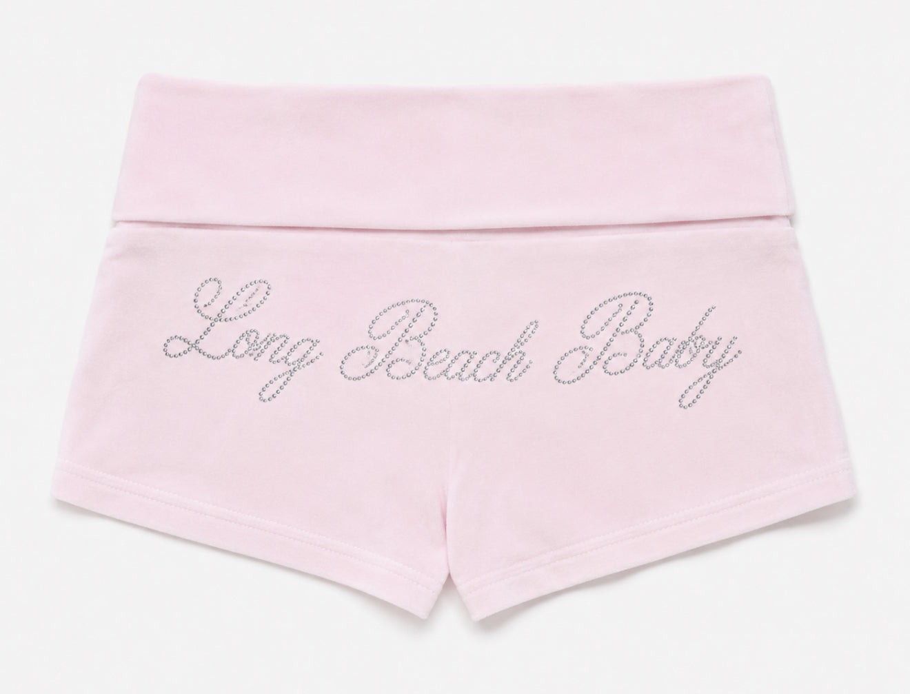 Long Beach Baby Rhinestone Velour Micro Shorts (low waist)