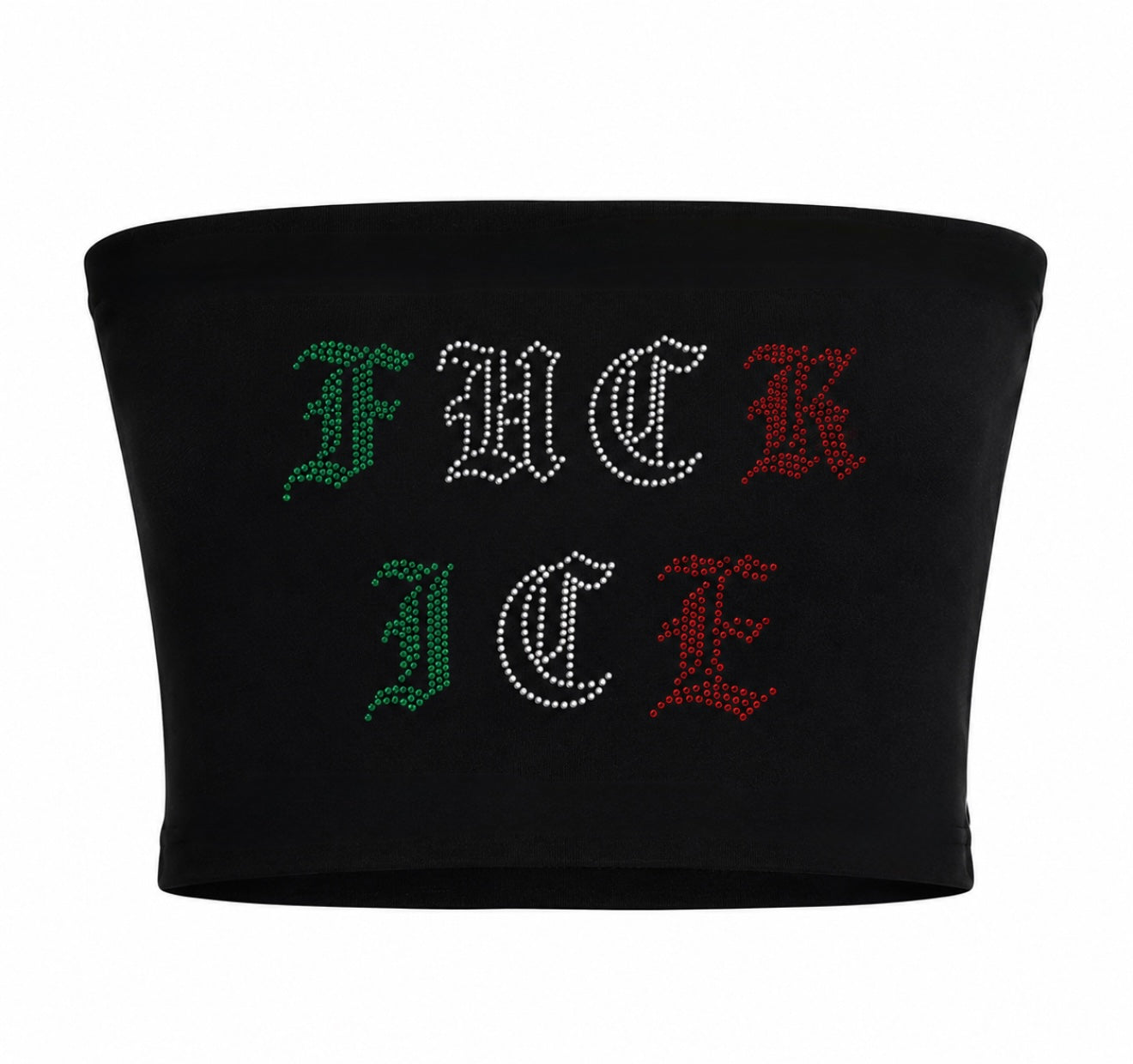 Fuck Ice Rhinestone Tube Top
