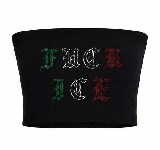 Fuck Ice Rhinestone Tube Top