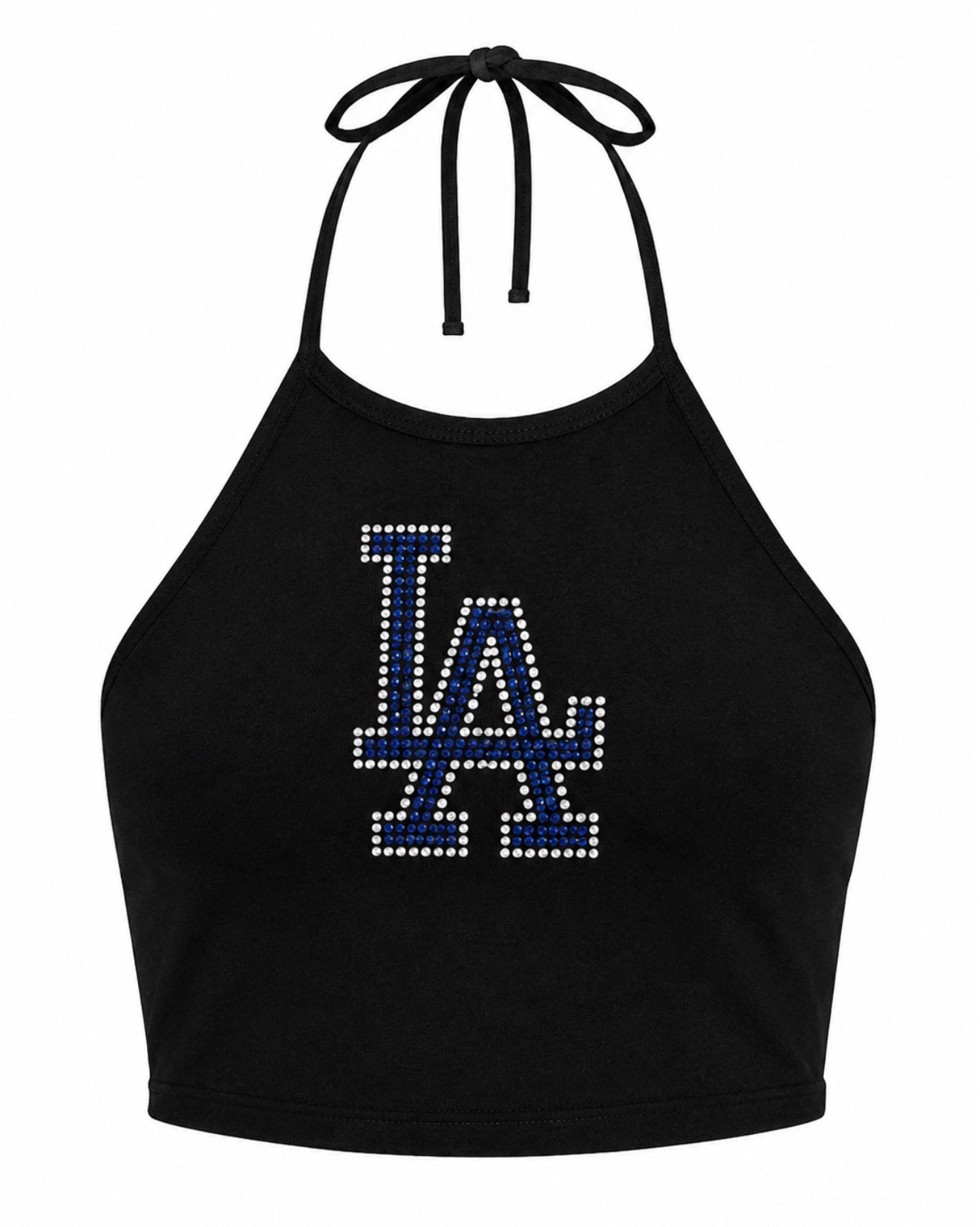 Dodgers LA Rhinestone Halter Top