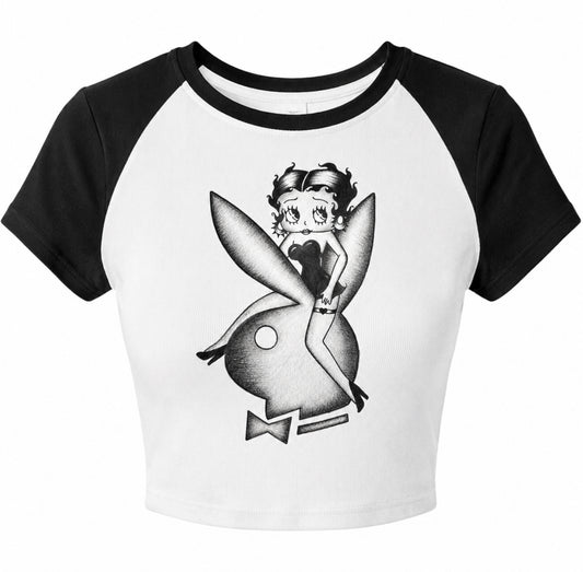 Play girl Betty Baseball Crop Top