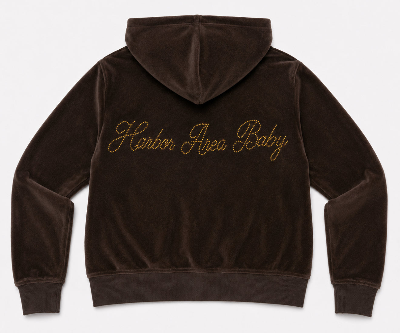 HXA Baby Rhinestone Velour Mid Length Hoodie
