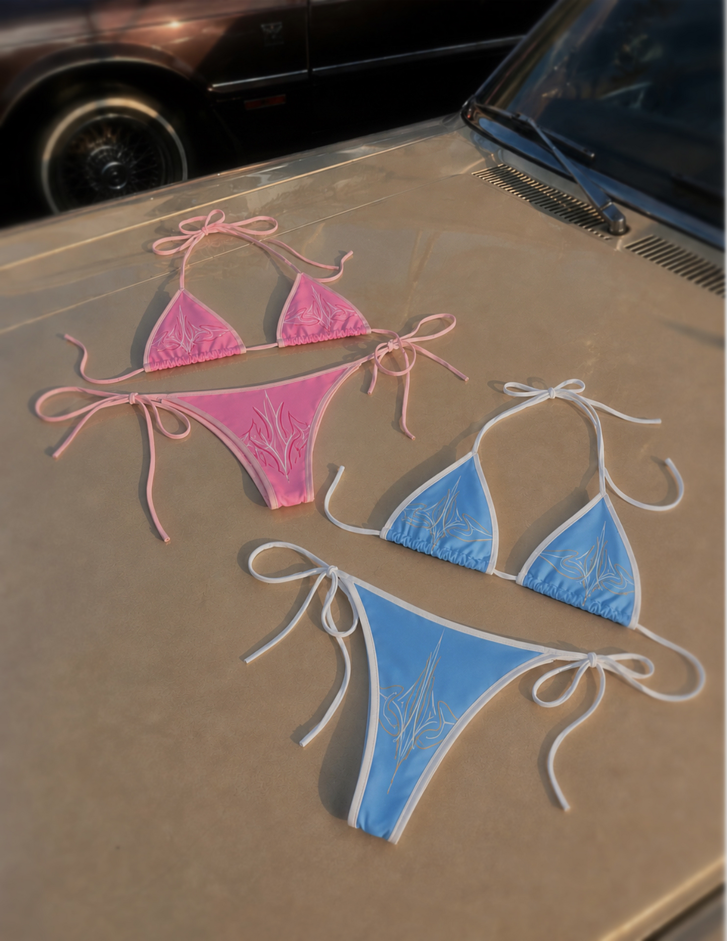 Pinstripe Bikini Set - Blue